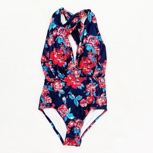 NEW High Dive ModCloth Lauren Plunge Floral Suit - Picture 5 of 8